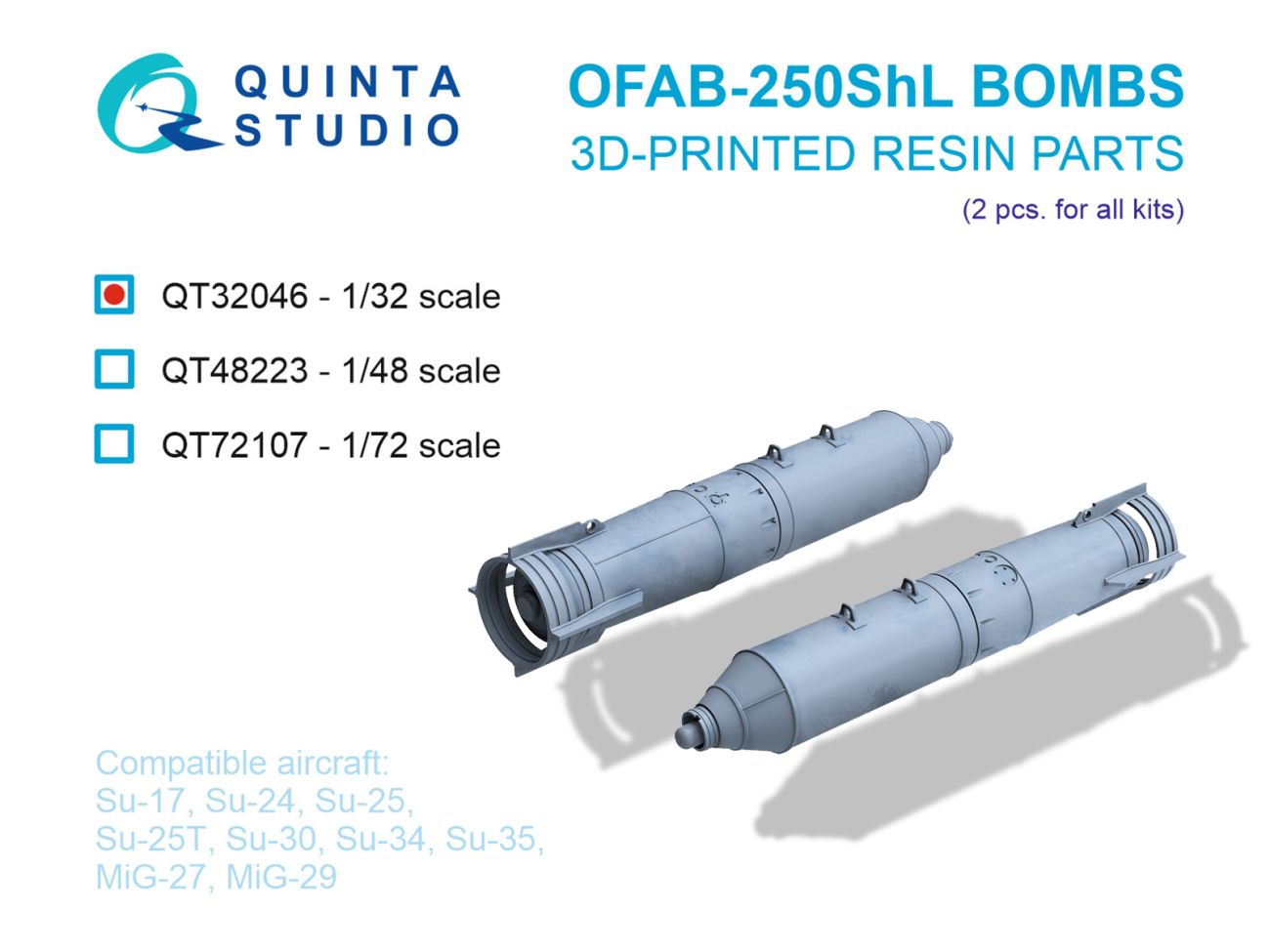 1:32 OFAB-250ShL Bombs, 2 pcs (for all kits)