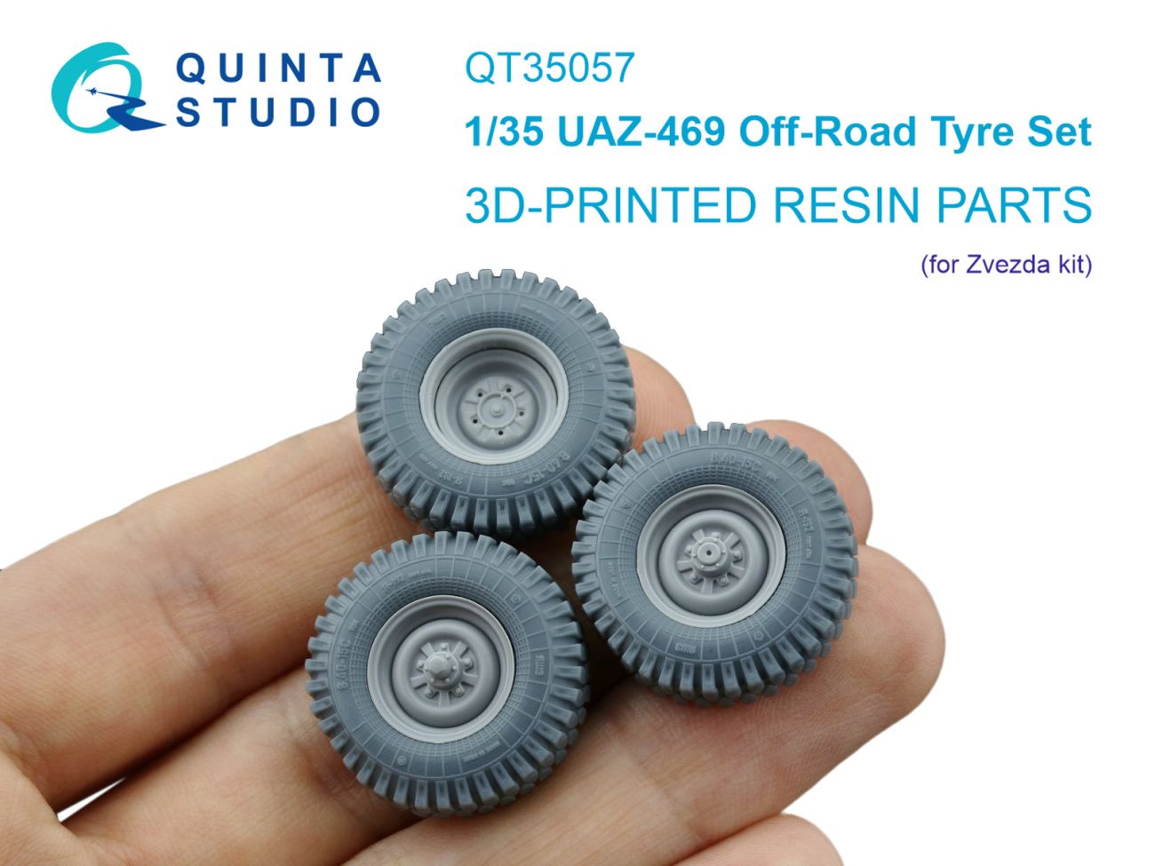1:35 UAZ-469 Off-Road Tyre set (Zvezda)