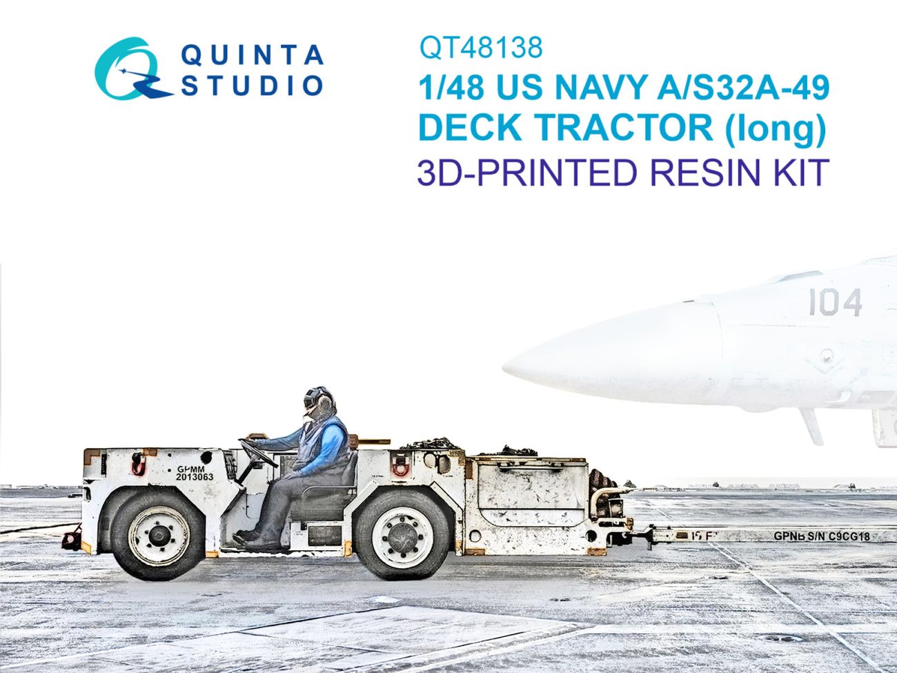 1:48 US NAVY AS32A-49 (long) Deck tractor (Full 3D printed resin kit)