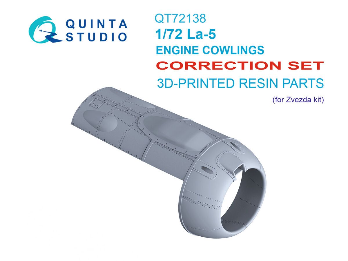 1:72 La-5 - Engine Cowlings Correction Set (for Zvezda Kits / 3D-Printed)