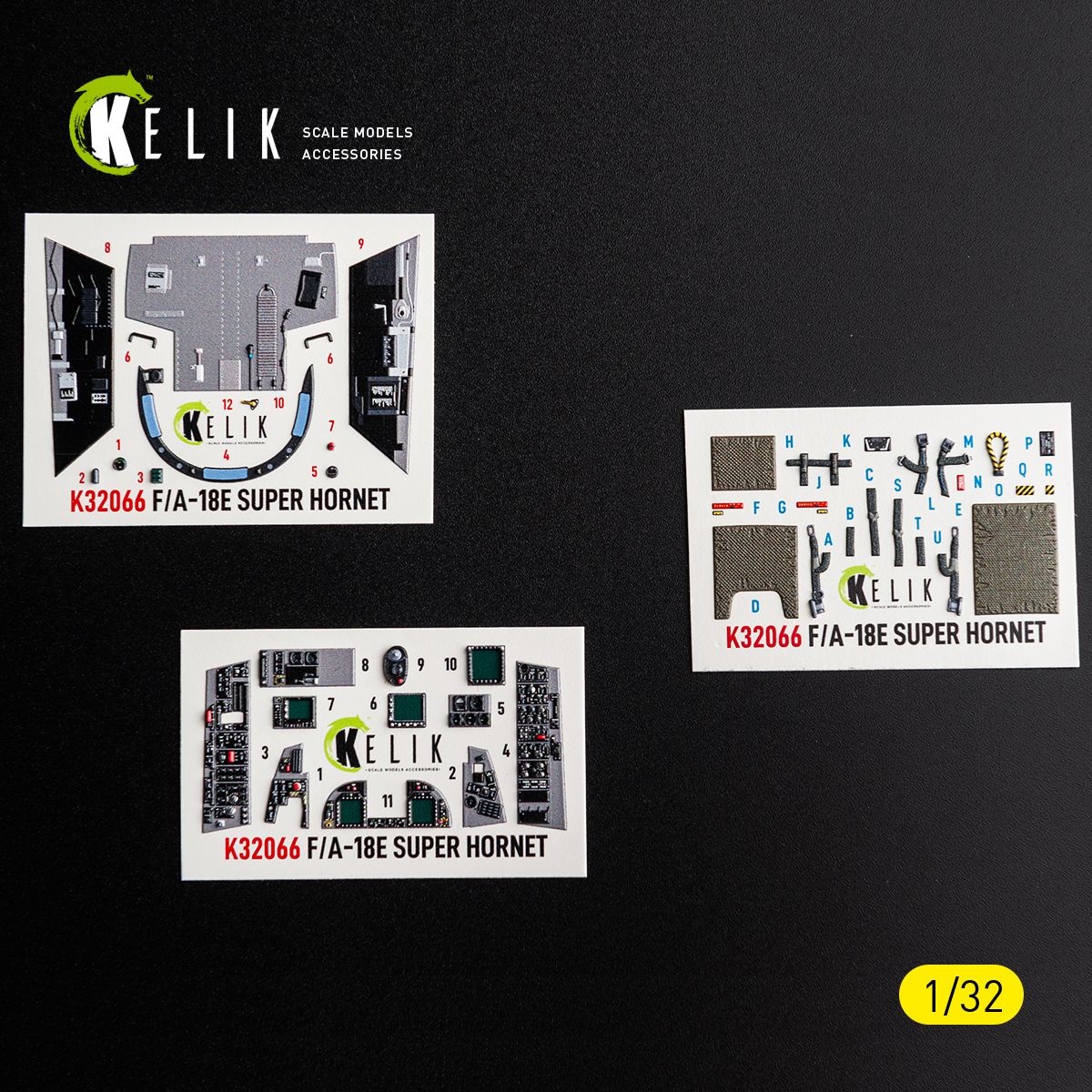 1:32 F/A-18 E Super Hornet - Interior 3D Decals (for Trumpeter Kits)
