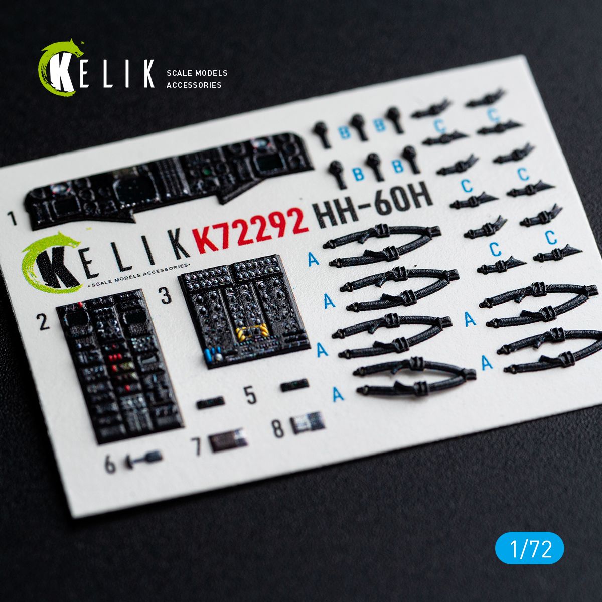1:72 Sikorsky HH-60H Rescue Hawk - Interior 3D Decals (for Hobby Boss Kits)