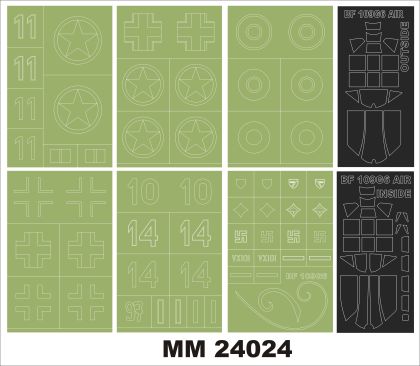 1:24 Bf-109 G-6 - Maxi Paint Mask Set (for Airfix Kits)