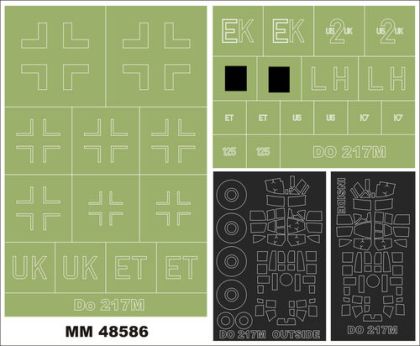 1:48 Dornier Do-217 M-1 - Maxi Paint Mask Set (for ICM Kits)