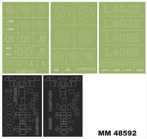 1:48 Handley Page HP.52 Hampden B.Mk.1 - Maxi Paint Mask Set (for ICM Kits)