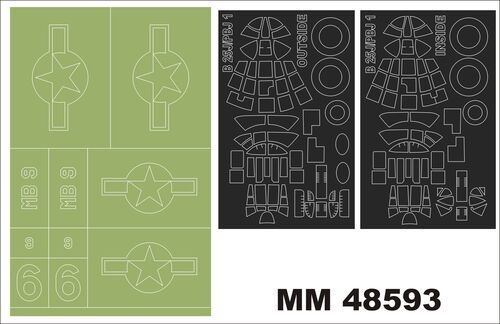 1:48 North American PBJ-1J Mitchell - Maxi Paint Mask Set (for HKM Kits)
