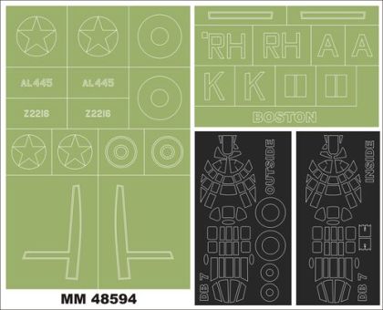 1:48 Douglas DB-7B Boston III - Maxi Paint Mask Set (for HKM Kits)