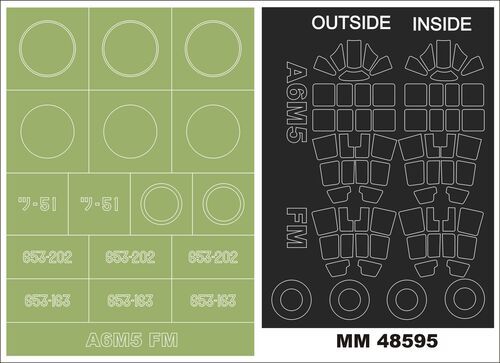 1:48 Mitsubishi A6M5a Zero - Maxi Paint Mask Set (for FineMolds Kits)
