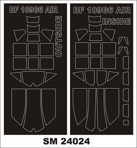 1:24 Bf-109 G-6 - Mini Paint Mask Set (for Airfix Kits)