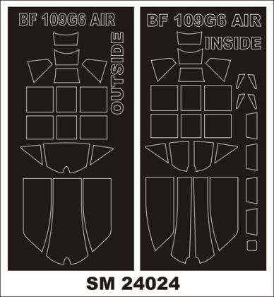 1:24 Bf-109 G-6 - Mini Paint Mask Set (for Airfix Kits)