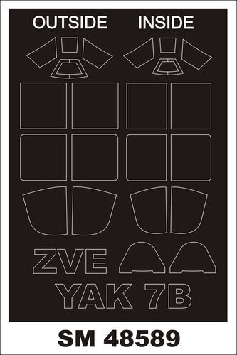 1:48 Yak- 7B - Mini Paint Mask Set (for Zvezda Kits)