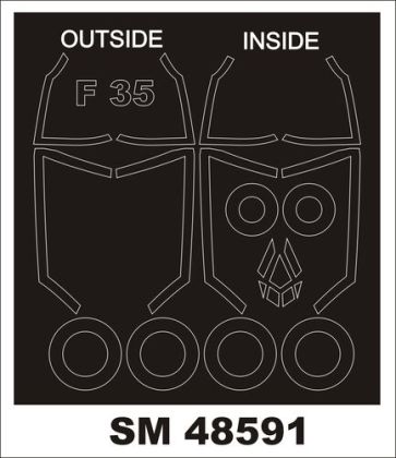 1:48 F-35 A Lightning II - Mini Paint Mask Set (for Italeri Kits)
