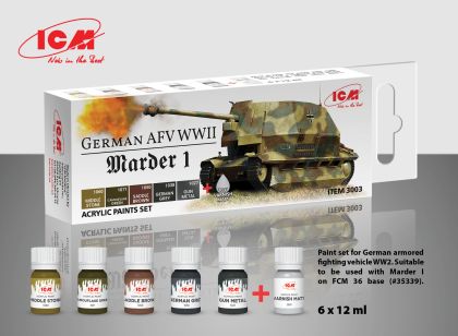 German AFV WWII and Marder I on FCM 36 base Acrylic paint set