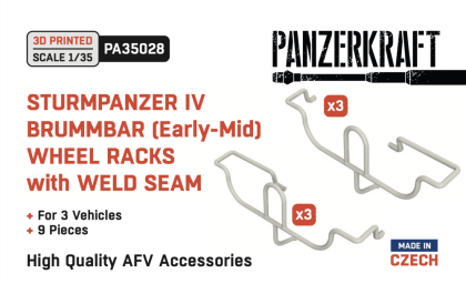 1:35 Sturmpanzer IV Brummbar early, mid wheel racks with weld seam, 6 pcs. for 3 vehicles