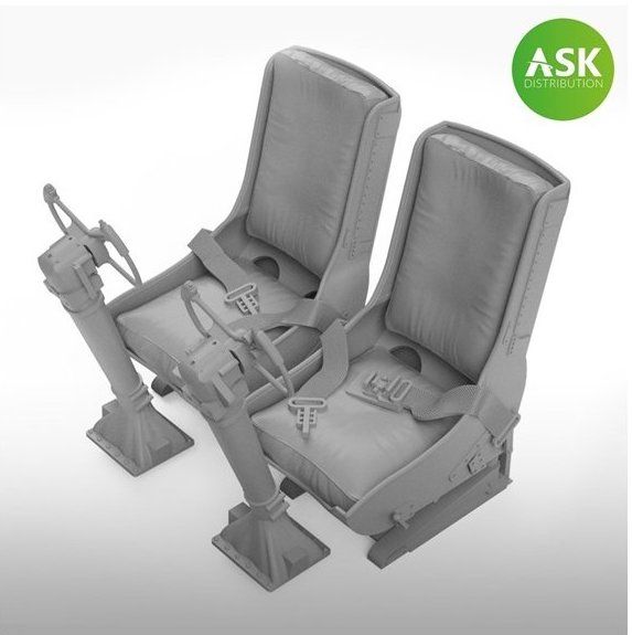 1:48 B-25 Mitchell - pilots seats incl. seat belts and control columns