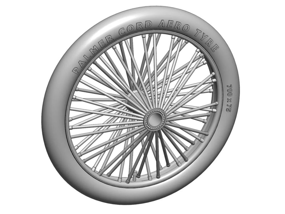 1:72 Palmer 700 x 85 spoked wheels, UK WWI, for Sopwith Camel, Sopwith Pup, Sopwitch Snipe