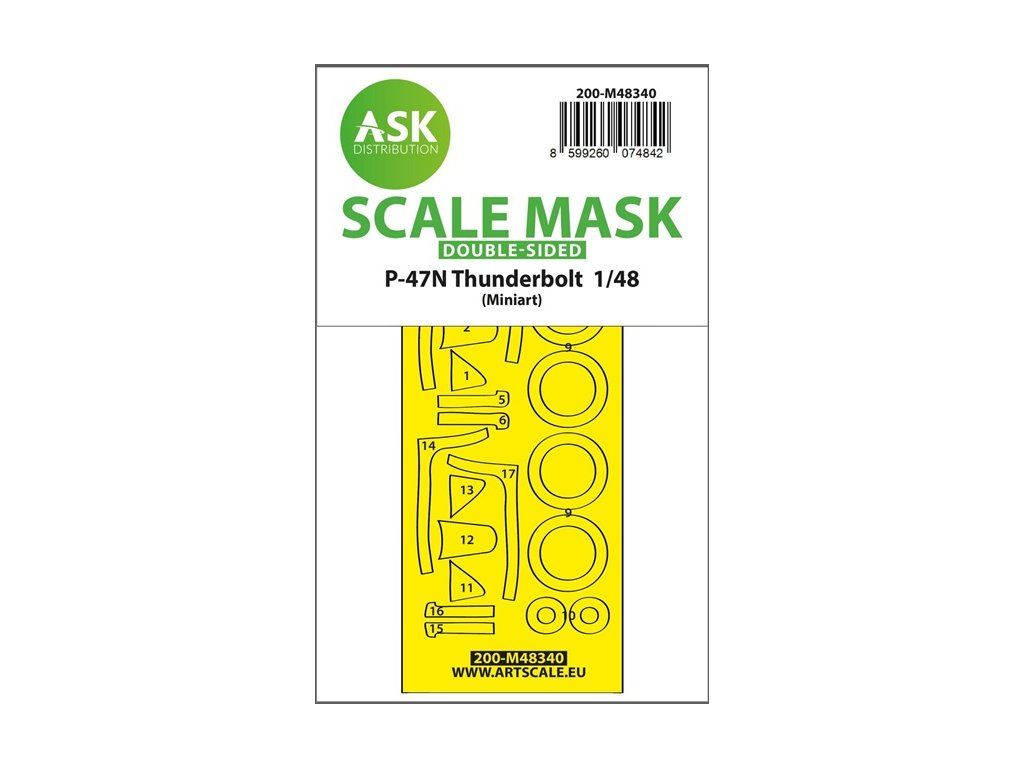 1:48 P-47N Thunderbolt double-sided express fit mask for MINIART
