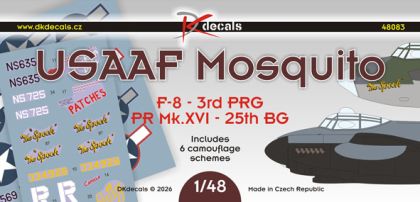 1:48 USAAF Mosquitoes F8 - 3rd PRG, PR MKXVI - 25BG