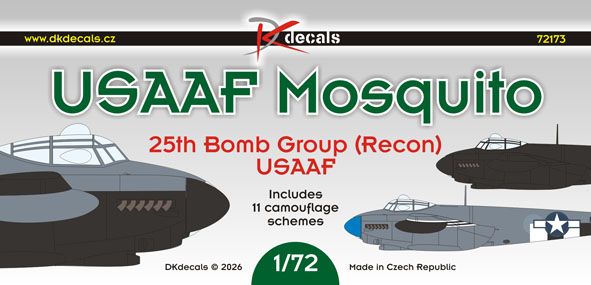 1:72 USAAF Mosquitoes 25BG Reconnaissance