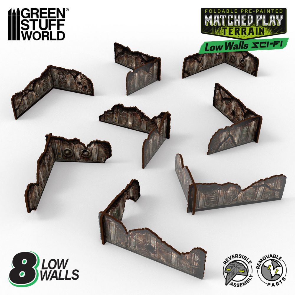 Matched Play Pre-painted Low Walls (Pack x8)