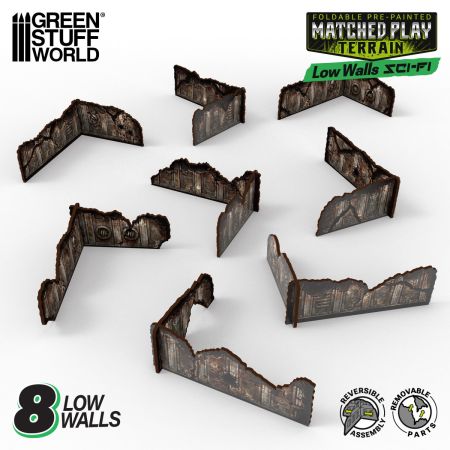 Matched Play Pre-painted Low Walls (Pack x8)