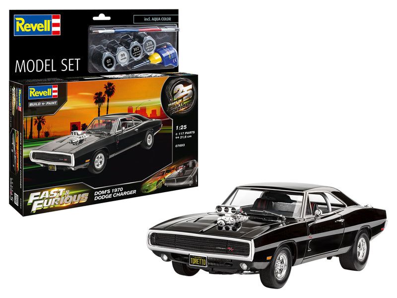 1:25 Fast & Furious - Dominics 1970 Dodge Charger - Model Set