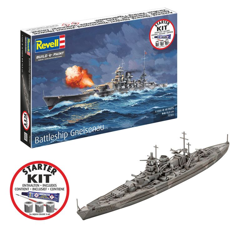1:1200 Battleship Gneisenau - Starter Kit