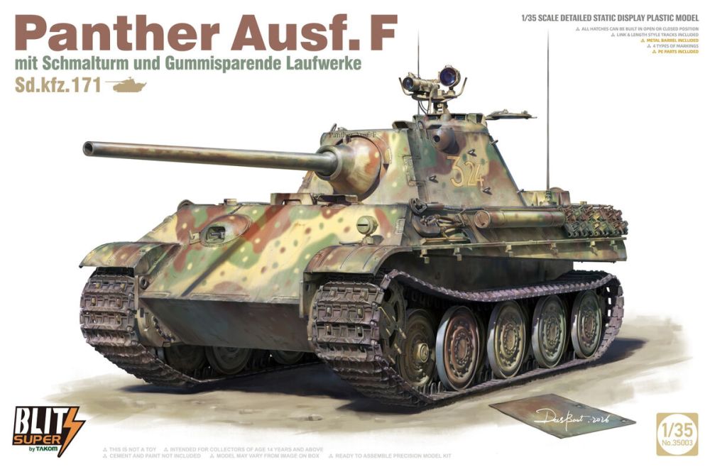 1:35 Panther Ausf. F with Schmalturm and Gummisparende Laufwerke (Sd.kfz. 171)