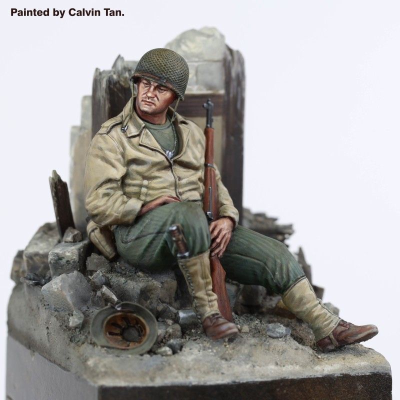 1:35 US WWII Soldier at Rest with Base (1 Figure / 3D-Printed)