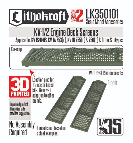 1:35 KV-1 / KV-2 - Engine Deck Screen Version 2 (3D-Printed)