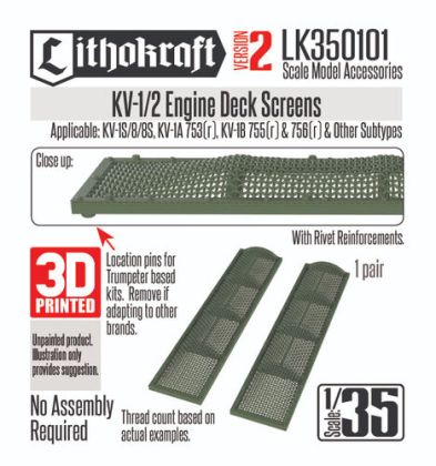 1:35 KV-1 / KV-2 - Engine Deck Screen Version 2 (3D-Printed)