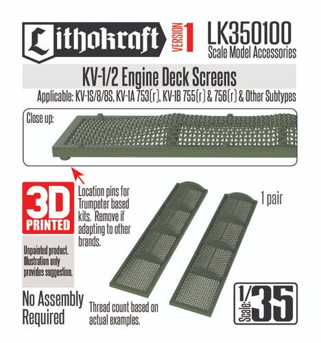 1:35 KV-1 / KV-2 - Engine Deck Screen Version 1 (3D-Printed)