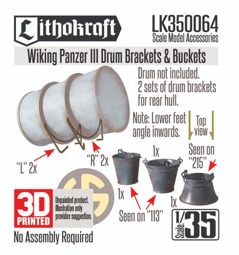 1:35 Wiking Panzer III Drum Brackets & Buckets