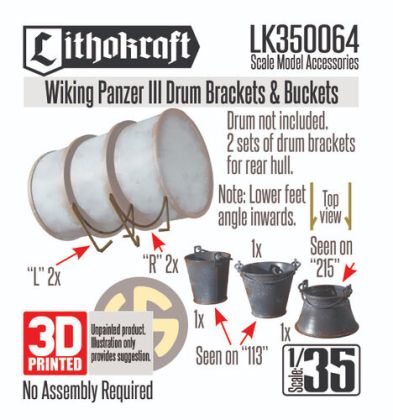 1:35 Wiking Panzer III Drum Brackets & Buckets