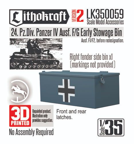 1:35 24. Pz.Div. Panzer IV Ausf F/G Early Stowage Bin Version 2