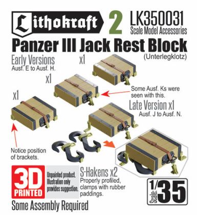 1:35 Panzer III - Jack Rest Block (Part 2 - 3D Printed)