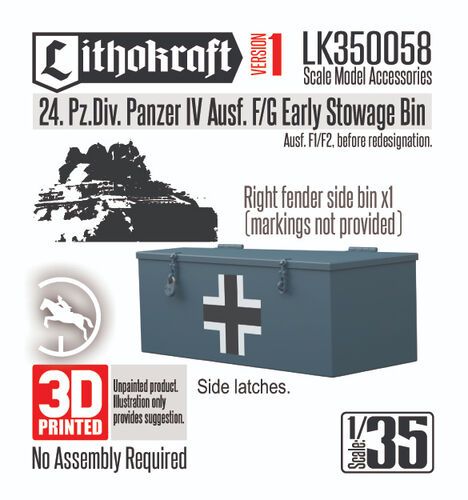 1:35 24. Pz.Div. Panzer IV Ausf F/G Early Stowage Bin Version 1