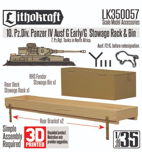 1:35 10. Pz.Div. Panzer IV Ausf G Early/G Stowage Rack & Bin