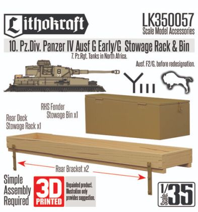 1:35 10. Pz.Div. Panzer IV Ausf G Early/G Stowage Rack & Bin