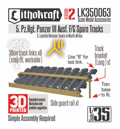 1:35 5. Pz.Rgt. Panzer III Ausf. F/G Spare Tracks Version 2