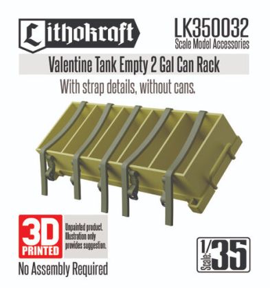 1:35 Valentine Tank Empty 2 Gal Can Rack (With Strap Details, Without Cans)