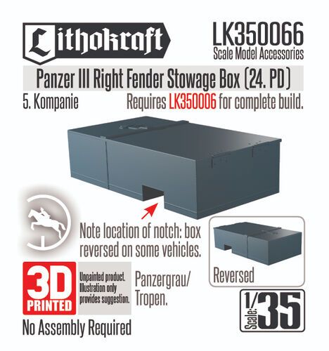 1:35 Panzer III Right Fender Stowage Box (24. PD)