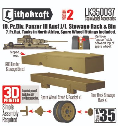 1:35 10 Pz.Div. Panzer III Ausf J/L Stowage Rack And Bin Version 2