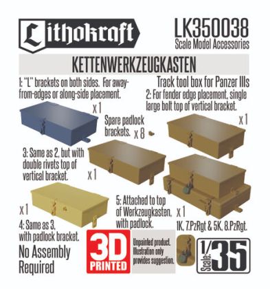 1:35 Kettenwerkzeugkasten - Track Tool Box For Panzer IIIs