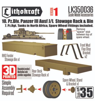 1:35 10 Pz.Div. Panzer III Ausf J/L Stowage Rack And Bin Version 1