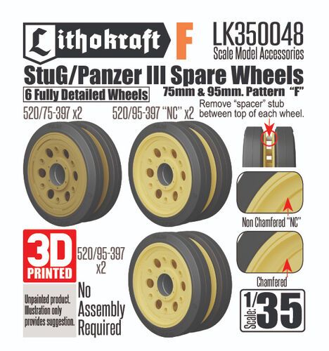 1:35 StuG/Panzer III Spare Wheels (75mm And 95mm, Pattern 'F')