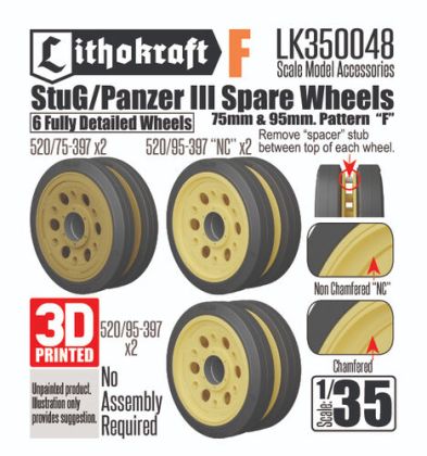 1:35 StuG/Panzer III Spare Wheels (75mm And 95mm, Pattern 'F')