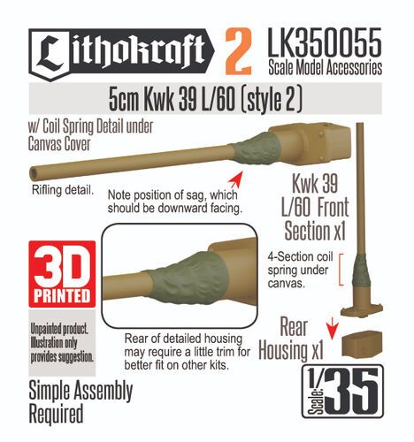 1:35 5cm Kwk 39 L/60 With Coil Spring Detail Under Canvas Cover (Style 2)
