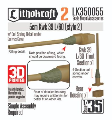 1:35 5cm Kwk 39 L/60 With Coil Spring Detail Under Canvas Cover (Style 2)
