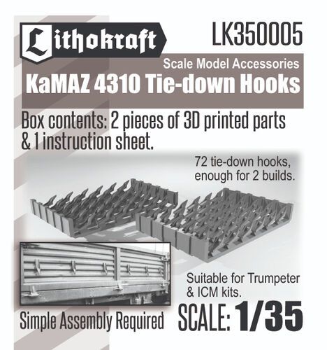 1:35 KaMAZ 4310 Tie Down Hooks (For Trumpeter And ICM Kits)